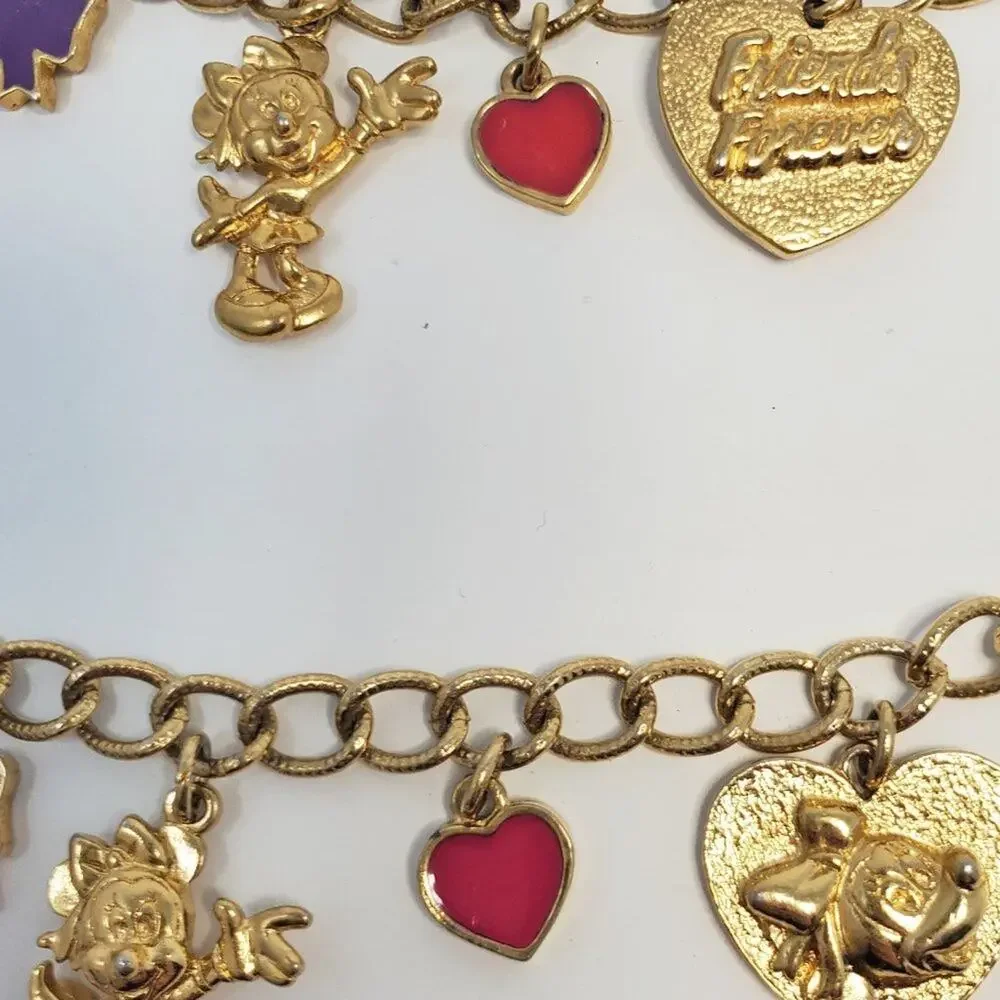 Disney Minnie Mouse Best Friend Charm Bracelet Set Vintage